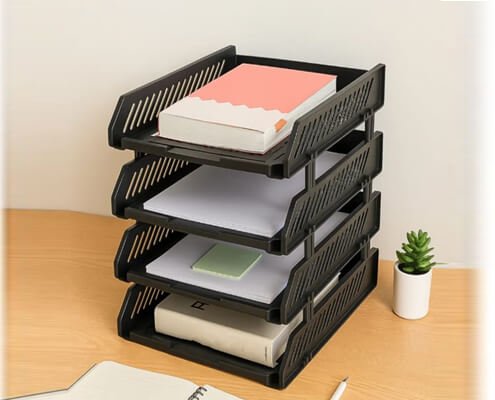 4 Layer Multifunctional File Rack With Drawers For Office Desk