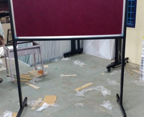 RED NOTICE BOARD WITH REVOLVING STAND